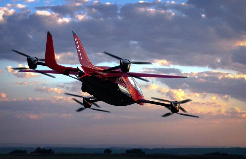 A mock-up of the Air ONE personal eVTOL Aircraft
