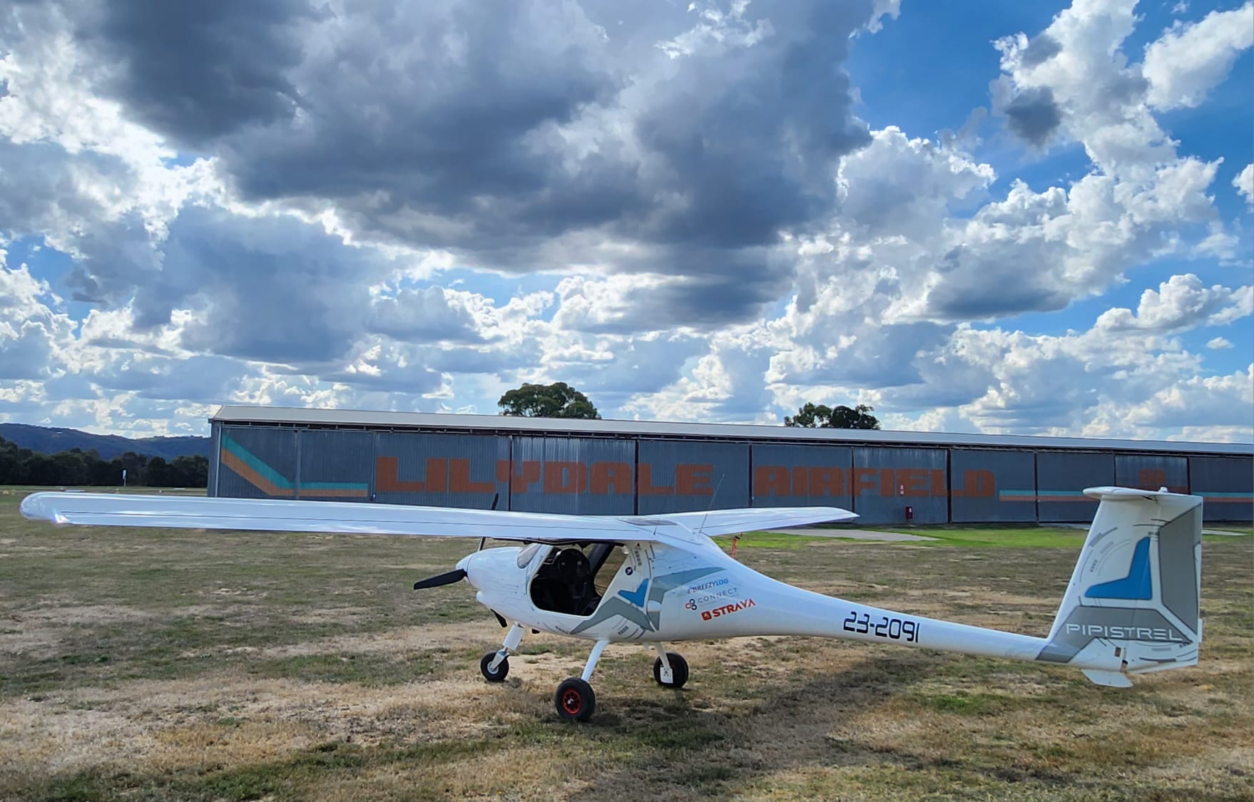 Pipistrel Alpha Electro on the ground at Lilydale Airport in Victoria